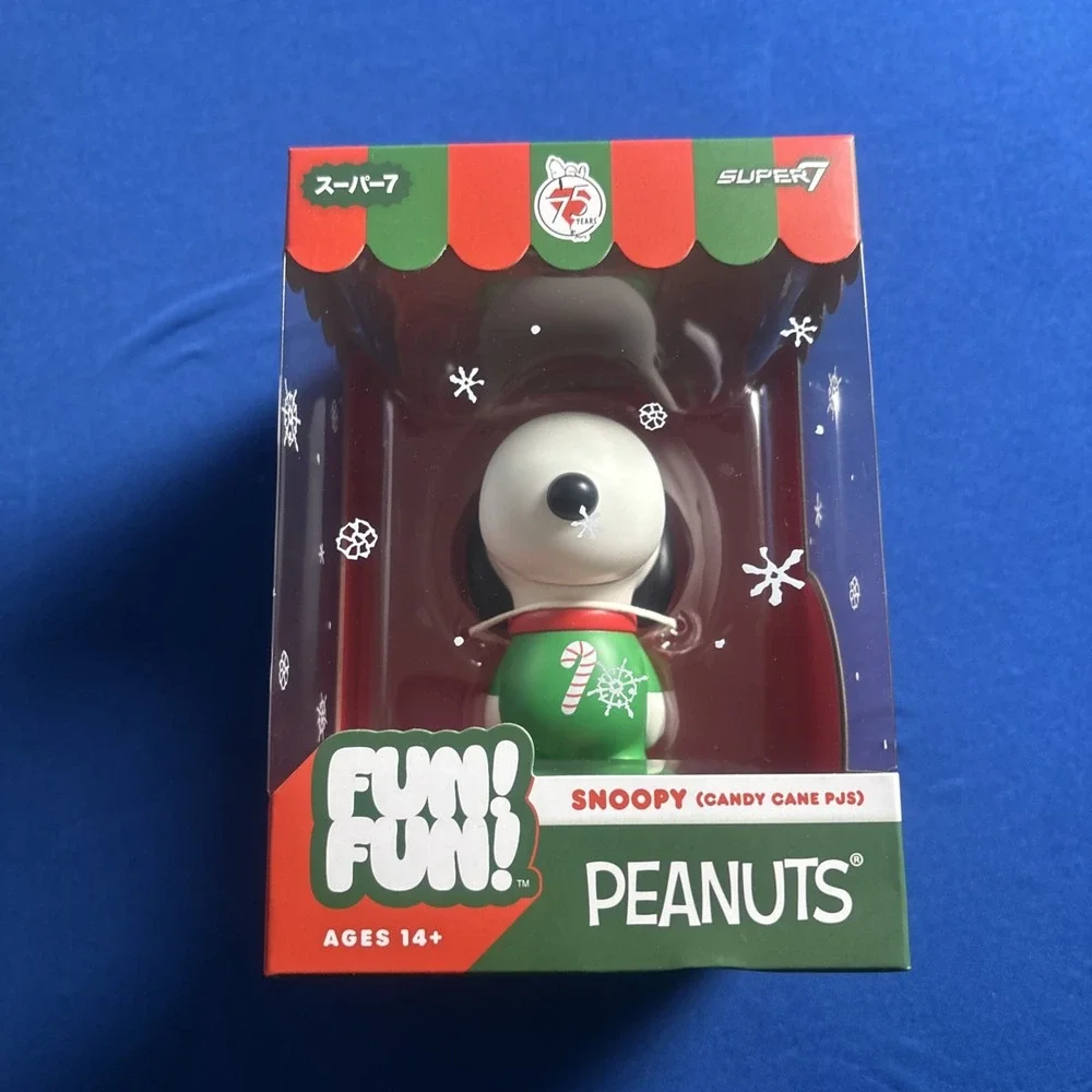 Super 7 Fun Fun Peanuts Snoopy Candy Cane Pj's New Sealed